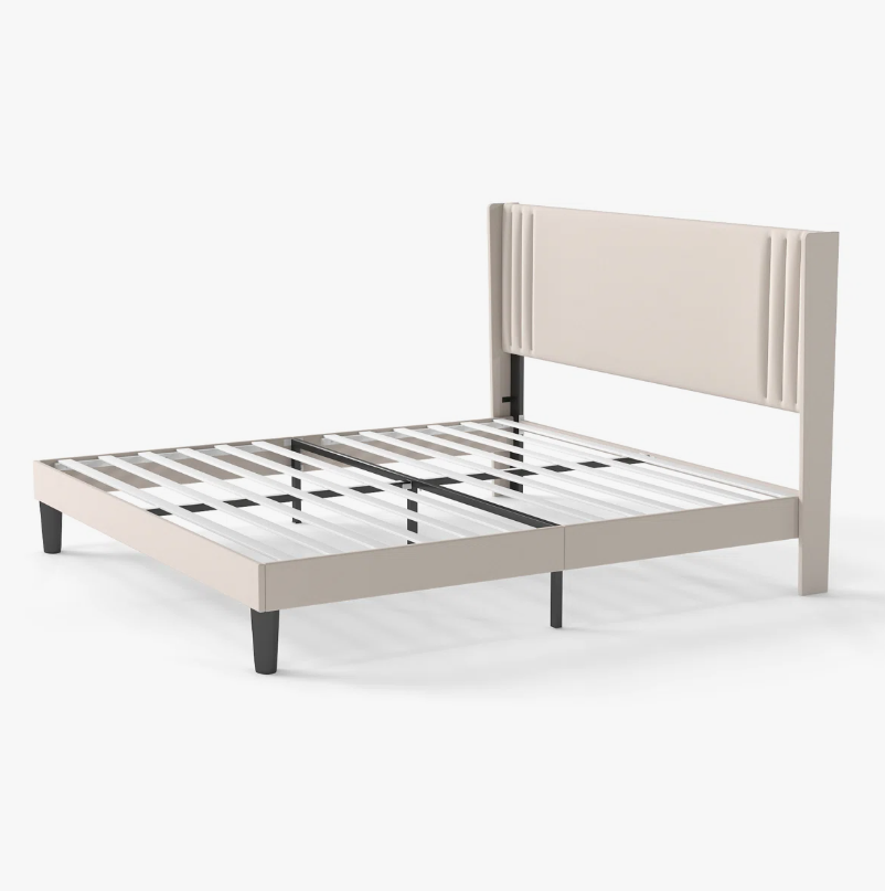 Hommeco Upholstered Wingback Platform Bed