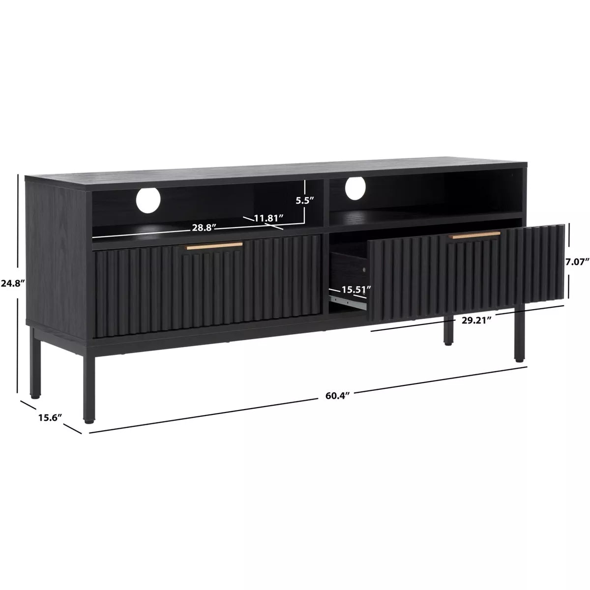 Lylia 2 Drawer 2 Shelf Media Stand - MED9622