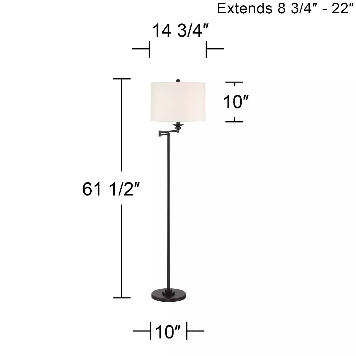 360 Lighting Romero Farmhouse Rustic Traditional 61 1/2" Tall Standing Floor Lamp Pole