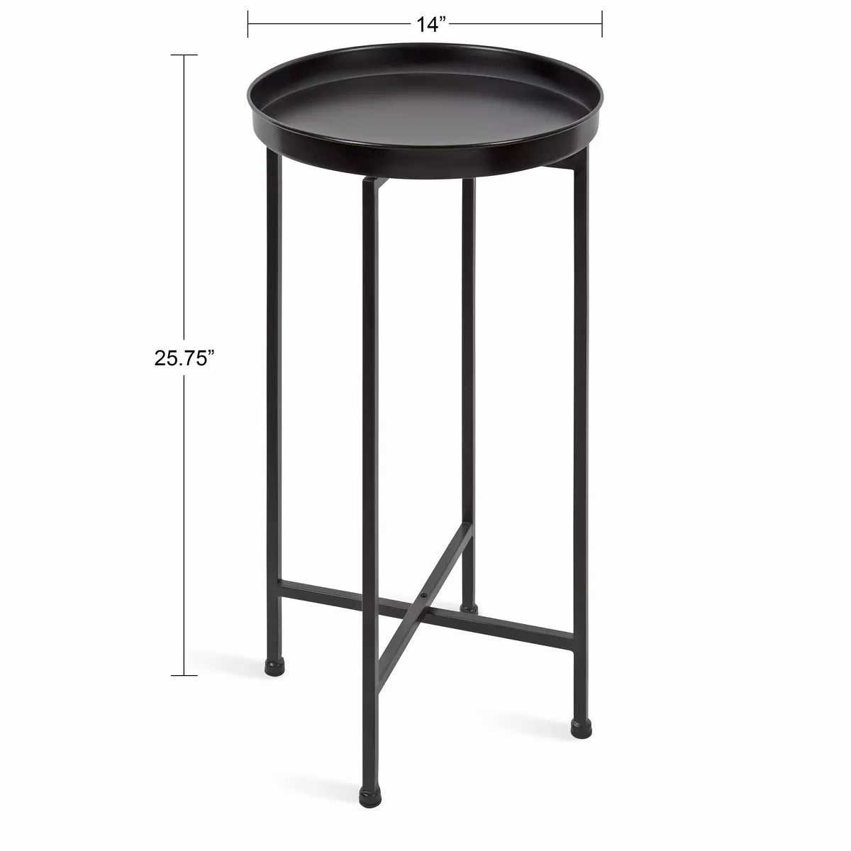 Round Metal Foldable Tray Accent Table