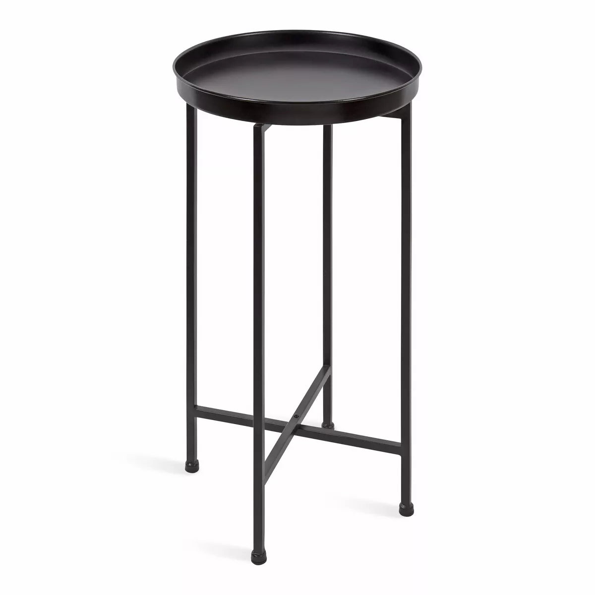 Round Metal Foldable Tray Accent Table