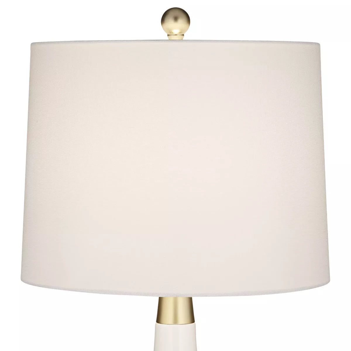 Nesbit White Ceramic & Gold Table Lamps (Set of 2) with USB Port