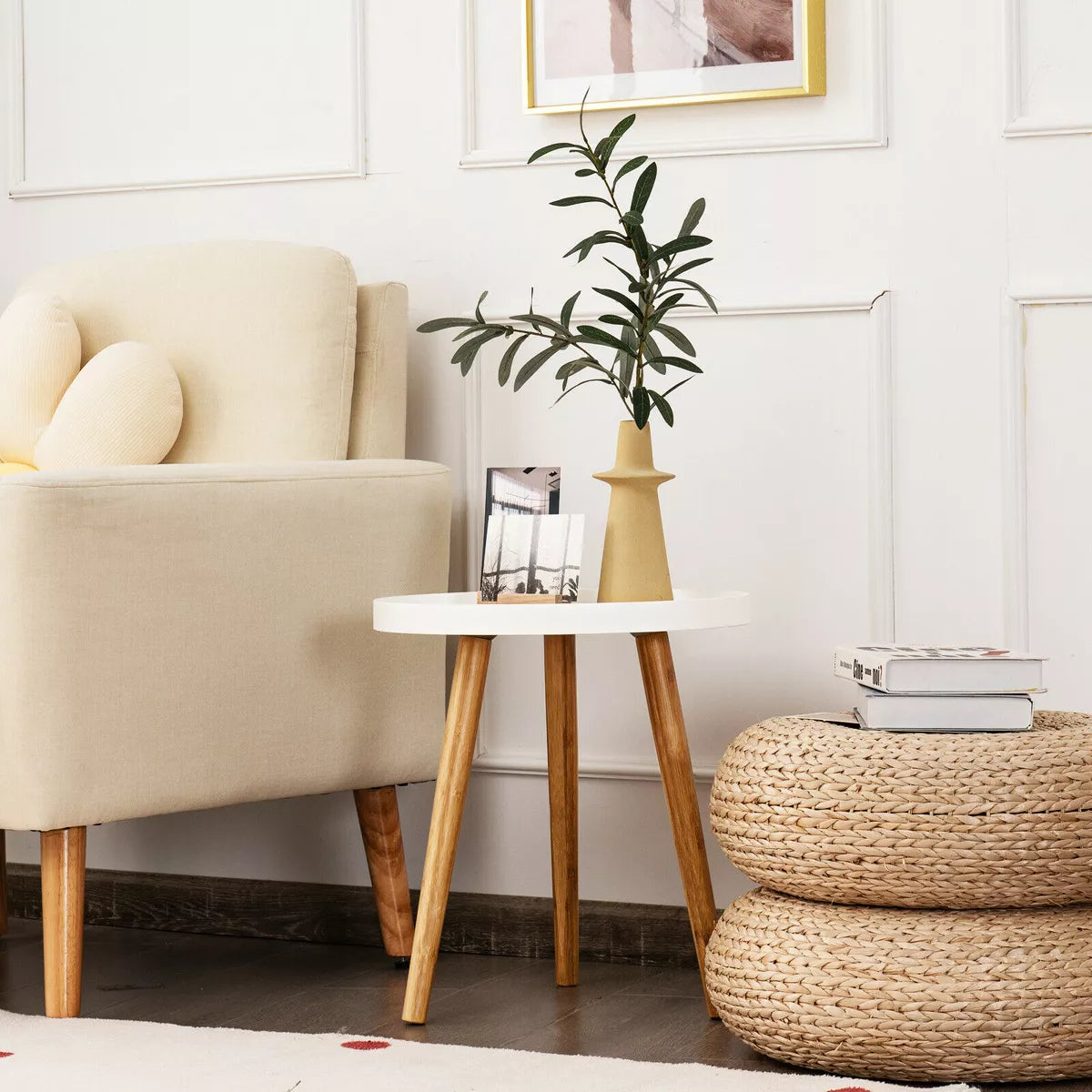 Round Side Table Sofa Coffee End Accent Table Nightstand Home