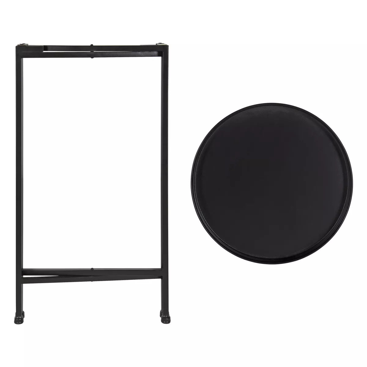 Round Metal Foldable Tray Accent Table