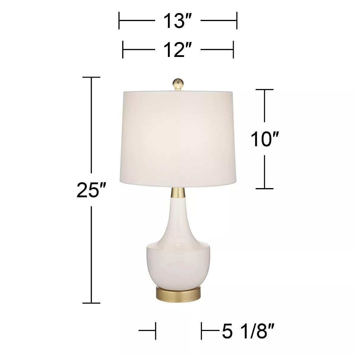 Nesbit White Ceramic & Gold Table Lamps (Set of 2) with USB Port
