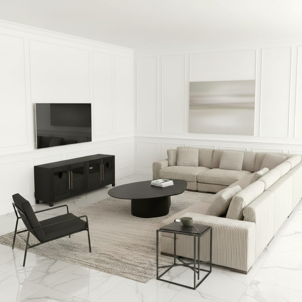 Hommeco Amrith 6-Piece Corduroy Sectional