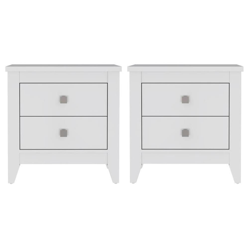 2 Shelf Wood Nightstand - Set of 2