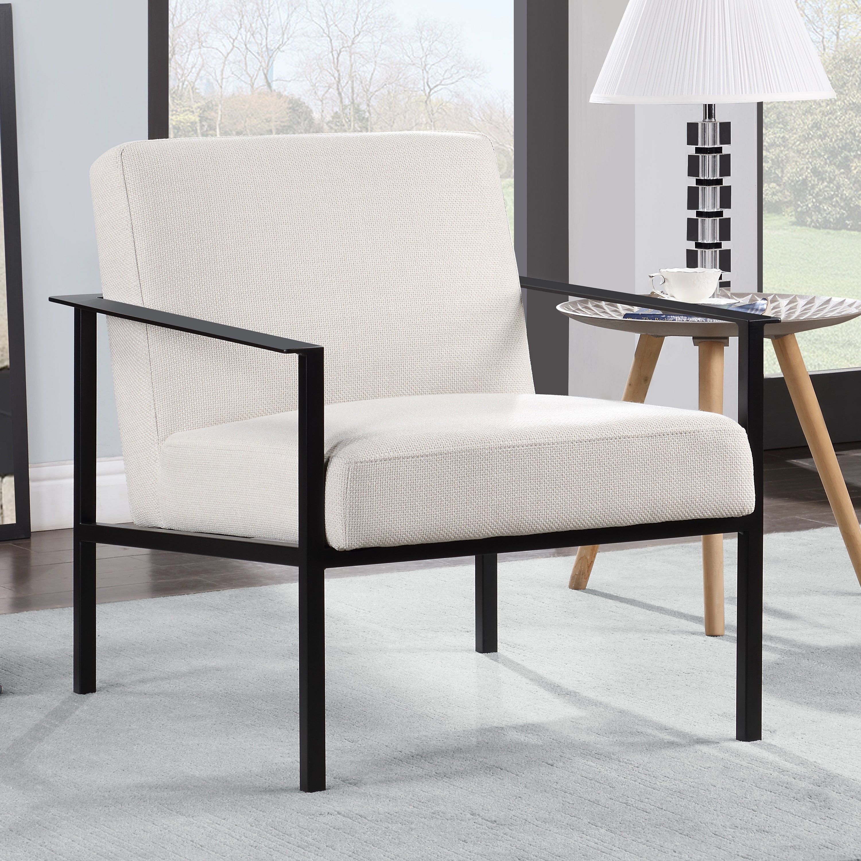 Margot Stationary Metal Accent Chair by