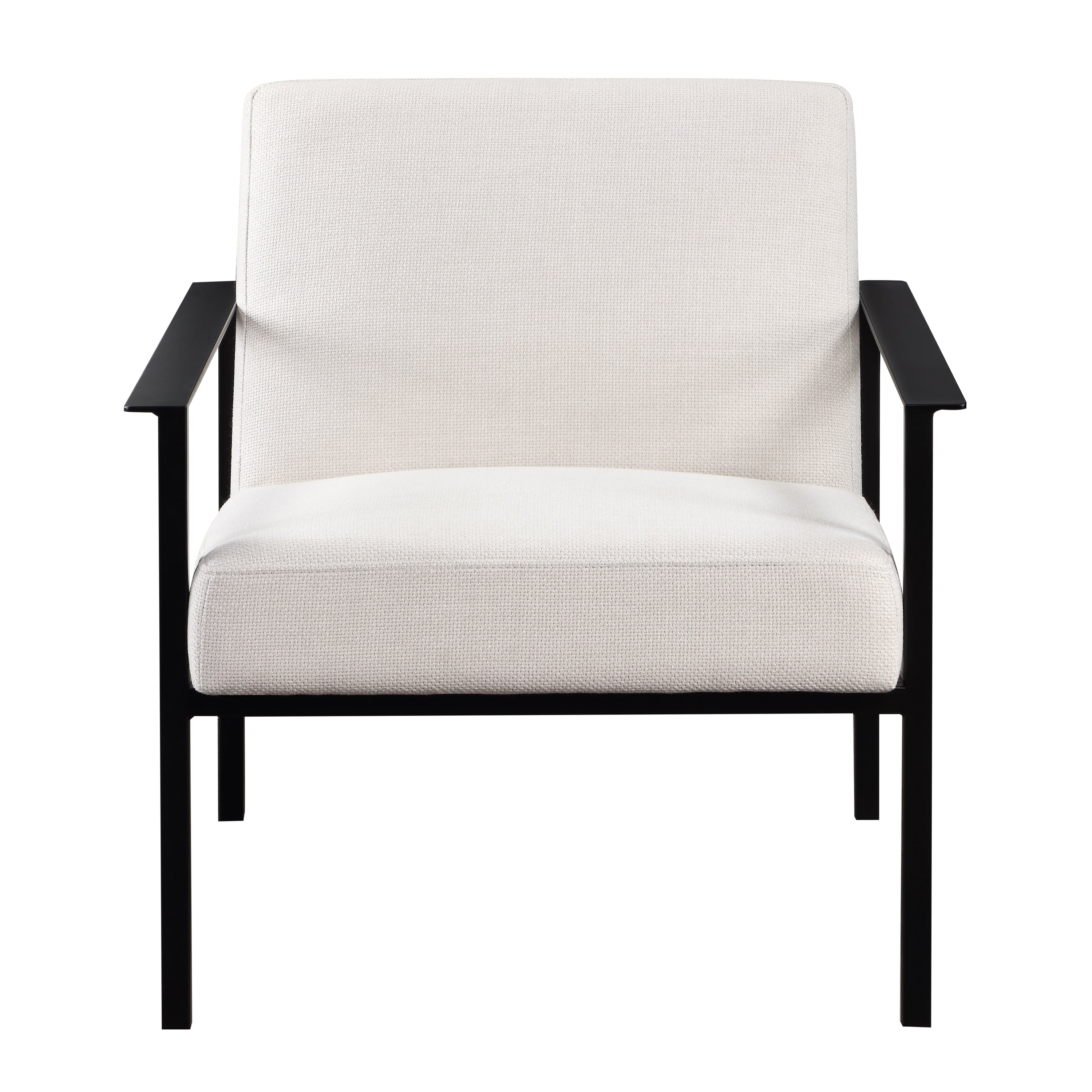Oatmeal Stationary Metal Accent Chair with Sleek Design and Durable Finish