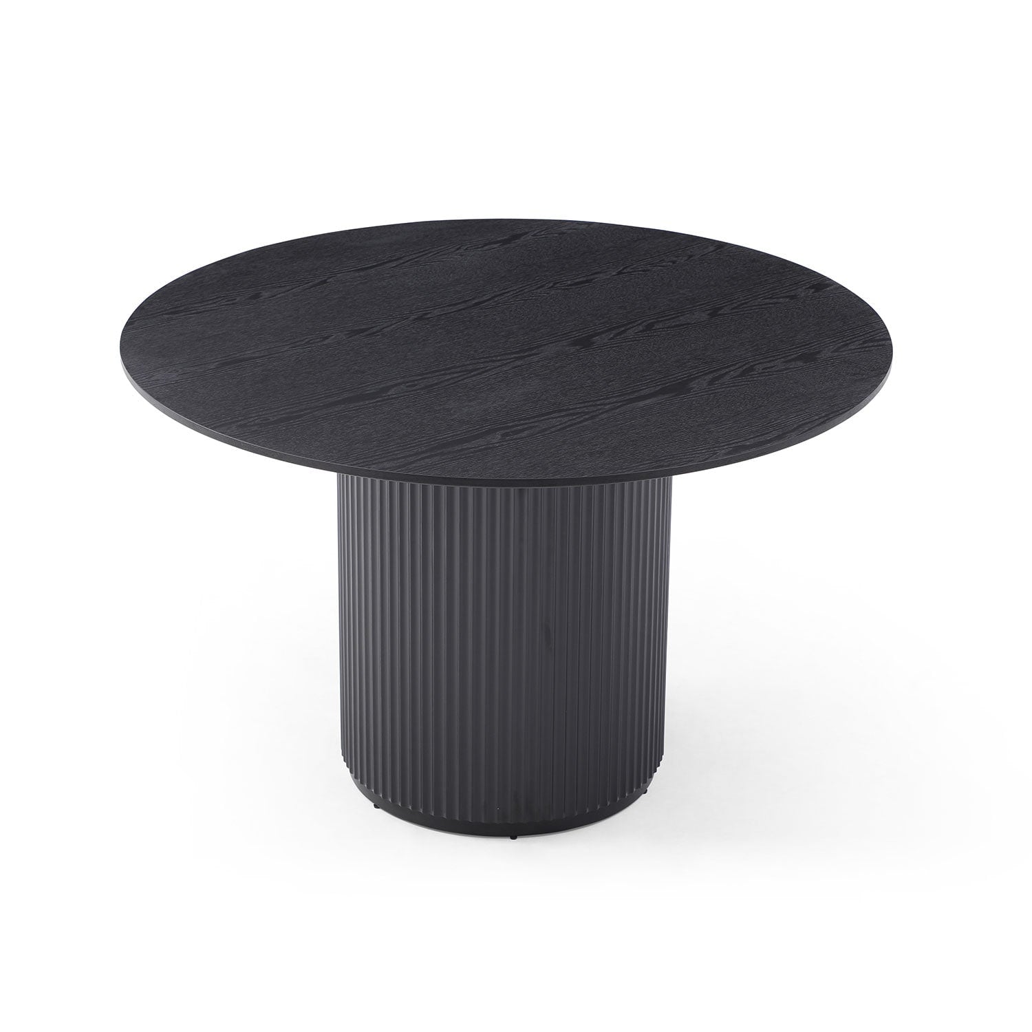 Modern Black Gray 4-6 People round Dining Table with Roman Columns for Dining Room
