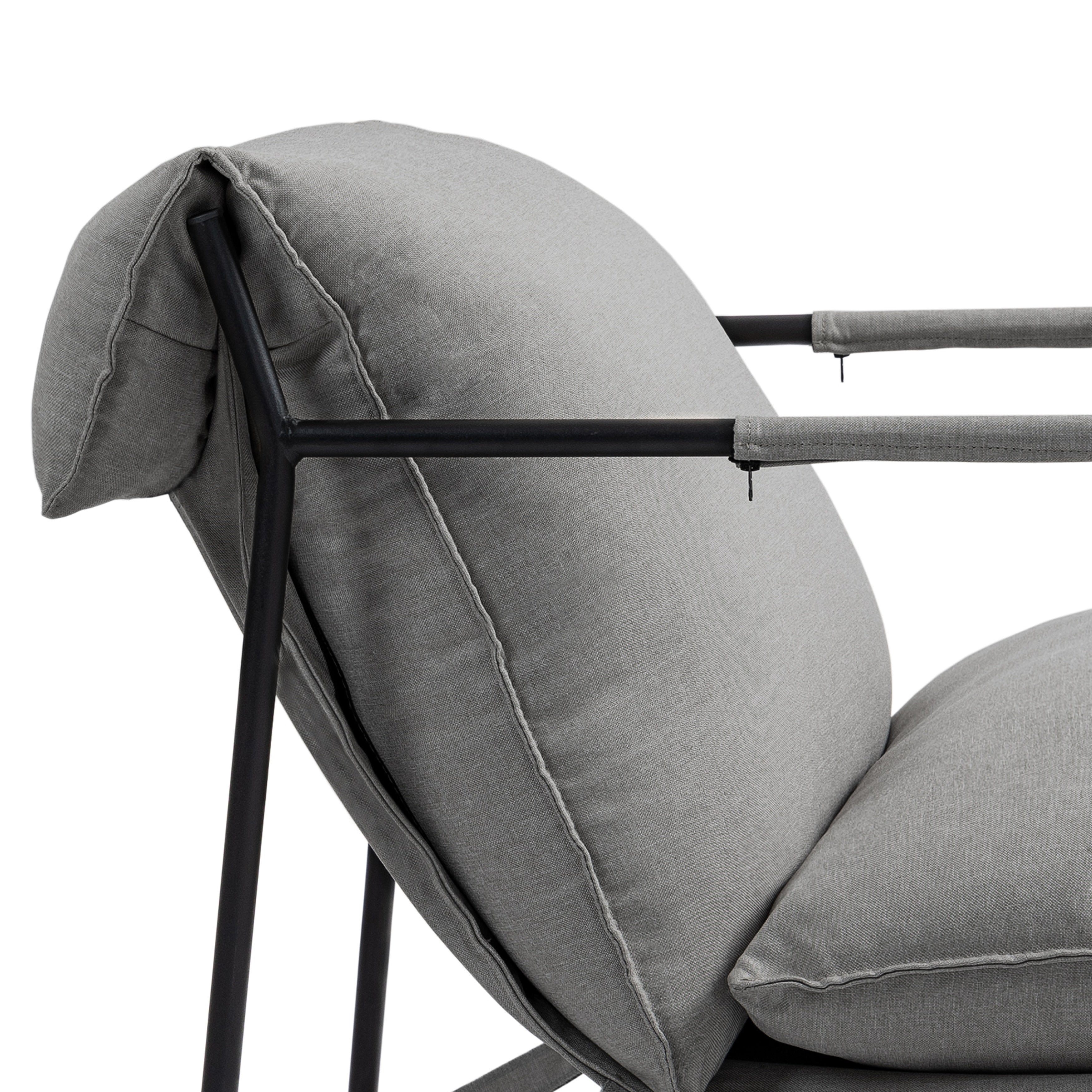 Polyester Sling Accent Chair with Metal Frame Armchair Set of 2