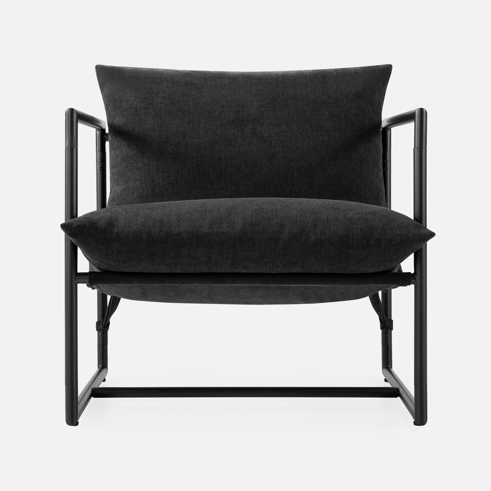Metal & UpholsteredSling Accent Chair