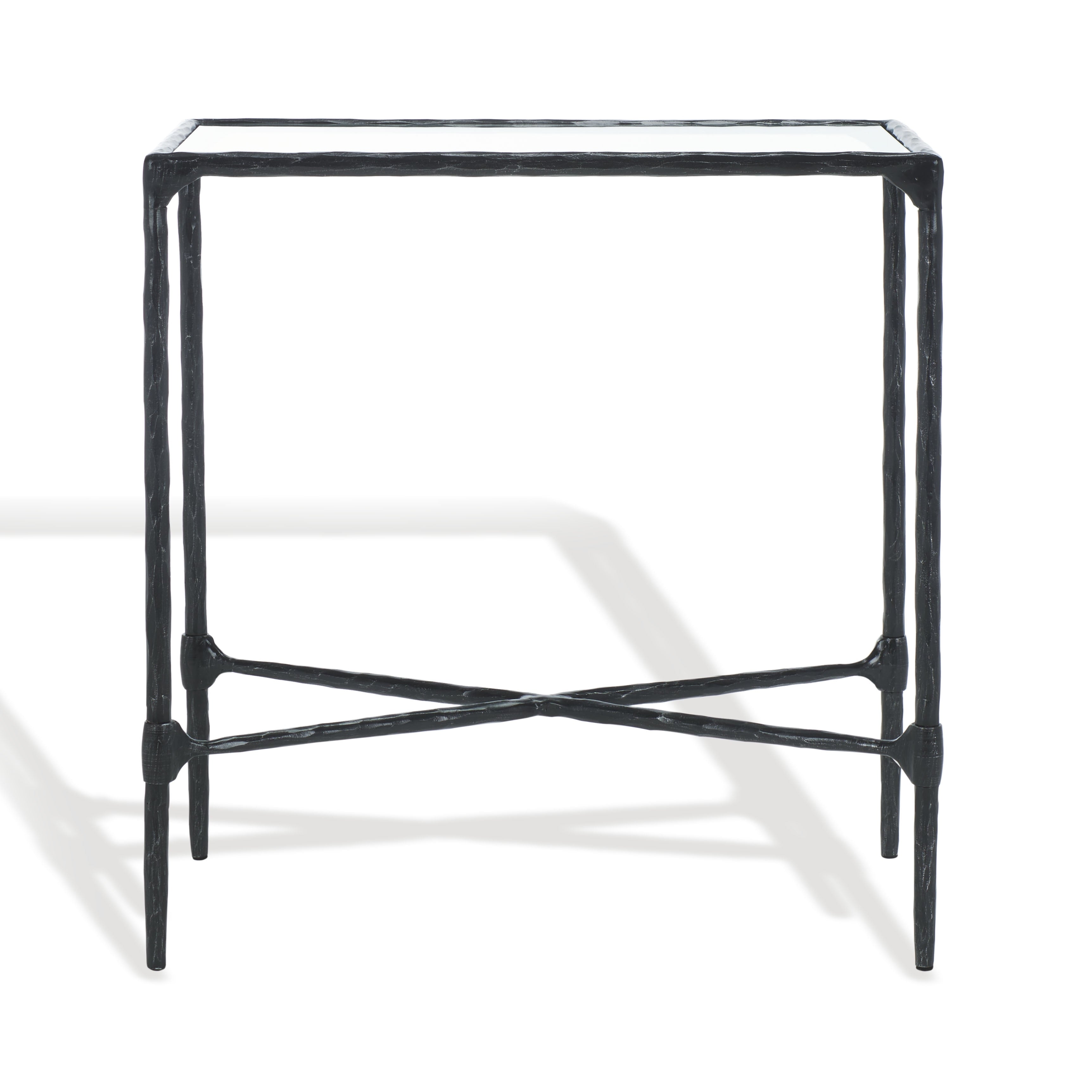 Metal and Glass Accent Table - 22"W X 12"D X 23"H