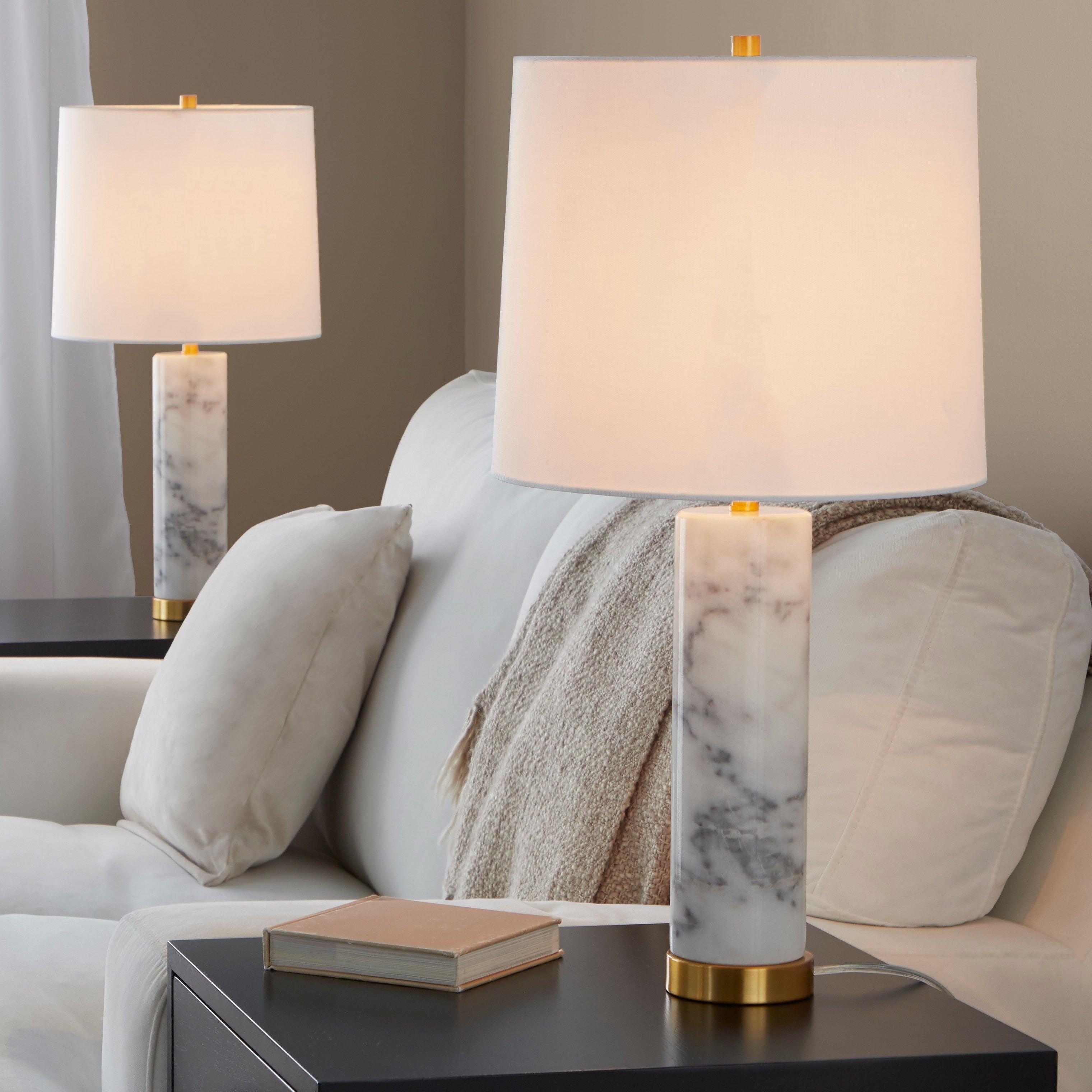 26" Marble Table Lamp (Set of 2)