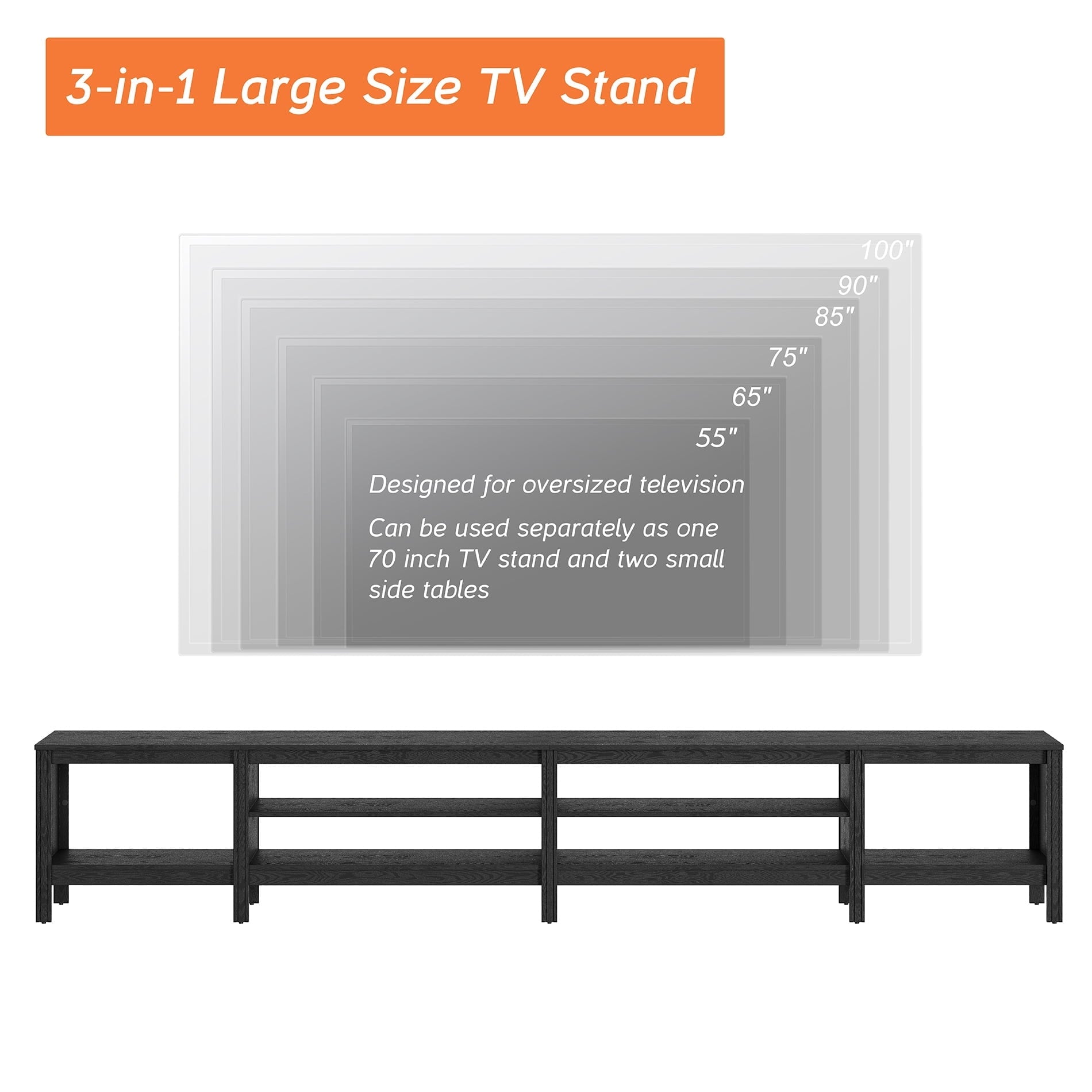 TV Console Table for 85/80/90 Inch TV with 6 Storages