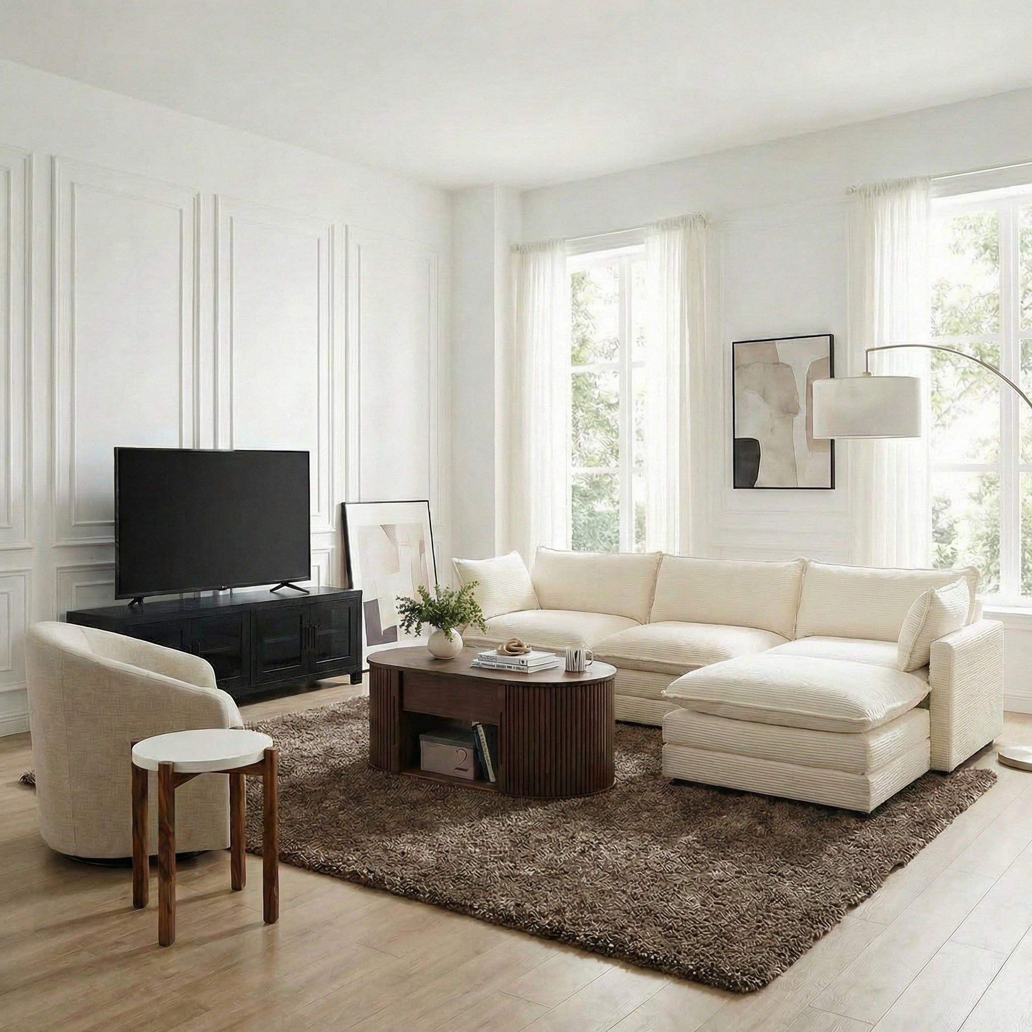 Hommeco Santino Round-Top End Table
