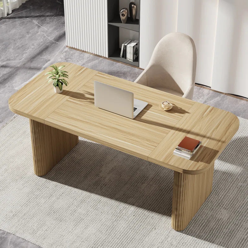 Girace 62.99'' W Modern Simple Executive Computer Desk with Engineered Wood Top and Legs