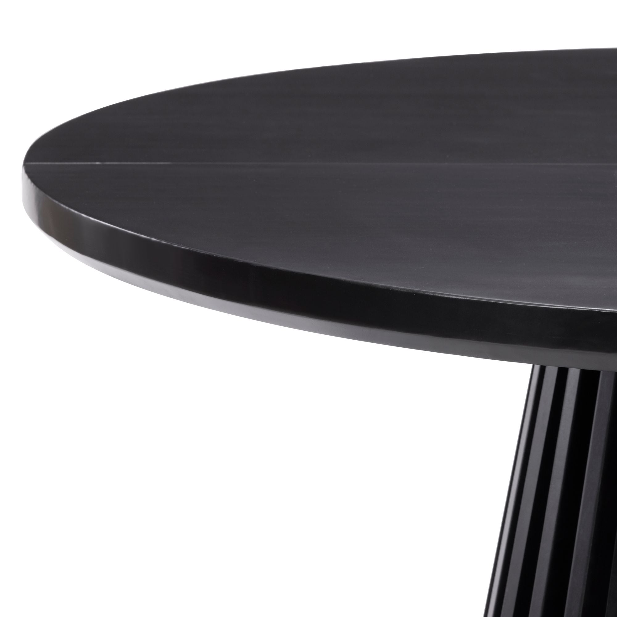 48" Lido round Dining Table, Solid Wood Minimalist Kitchen Table for 4, Black