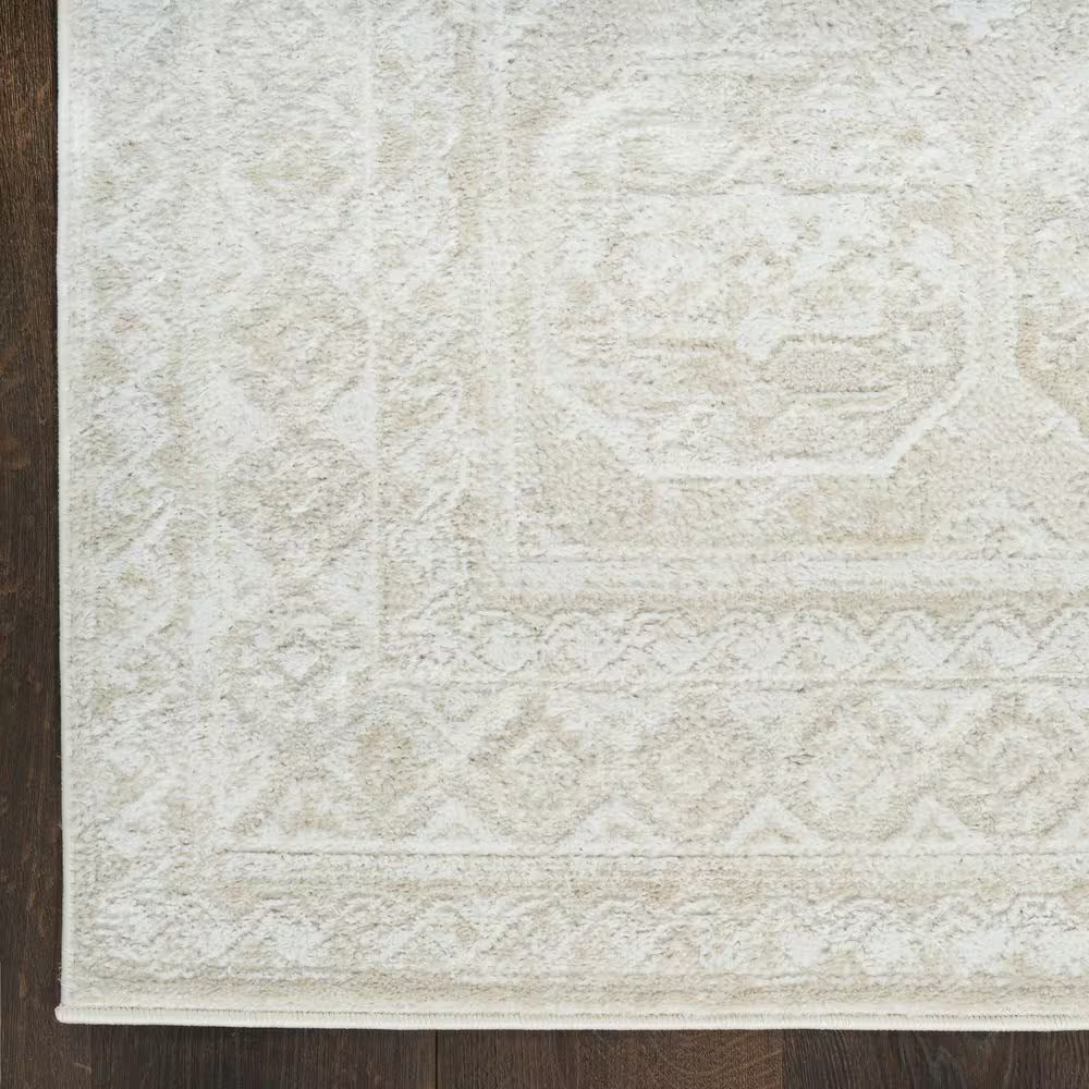 Dekor Ivory Beige 8 Ft. X 10 Ft. Geometric Traditional Area Rug