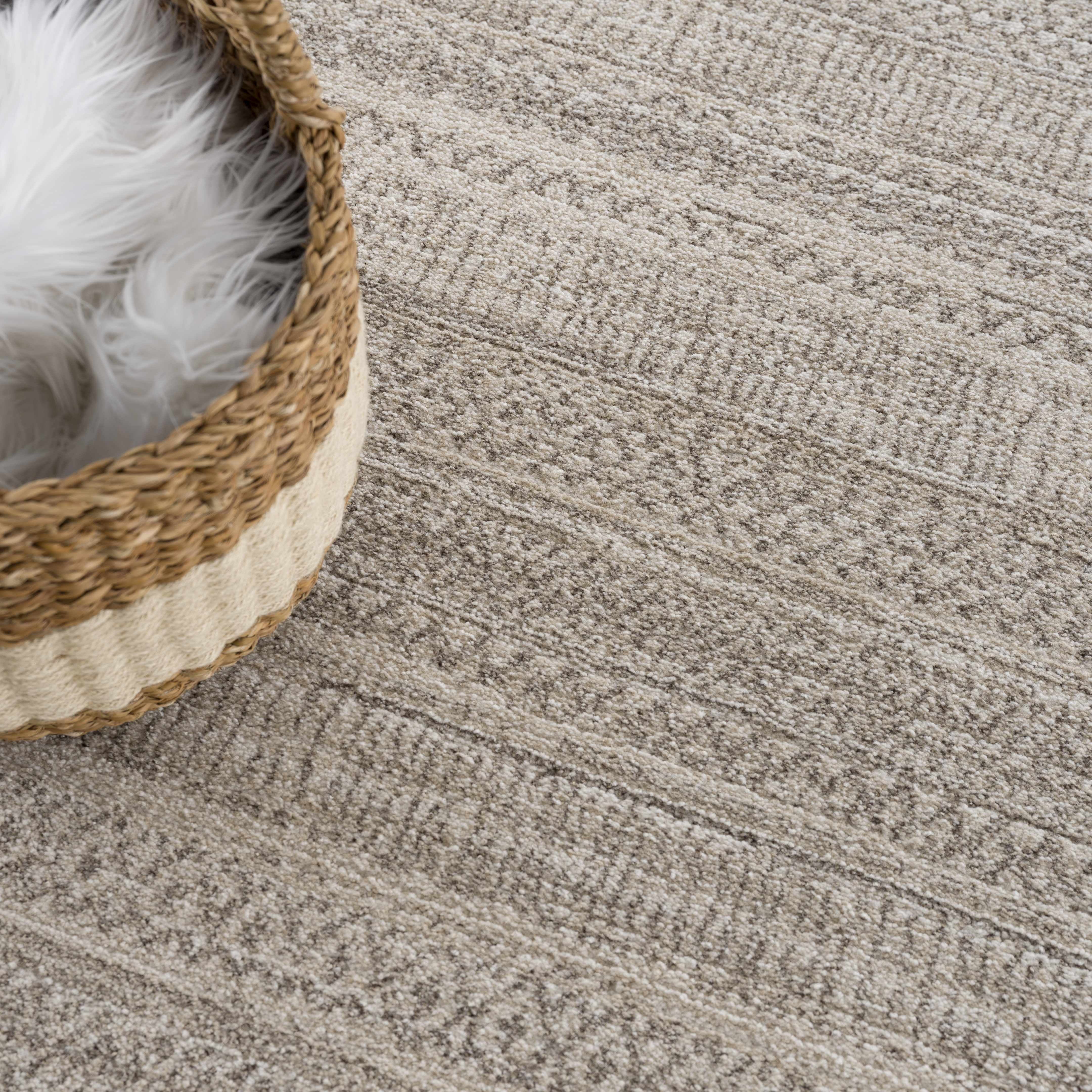 Cozy Moroccan Farmhouse Carpet - Brown, Beige - 7'10" X 10'