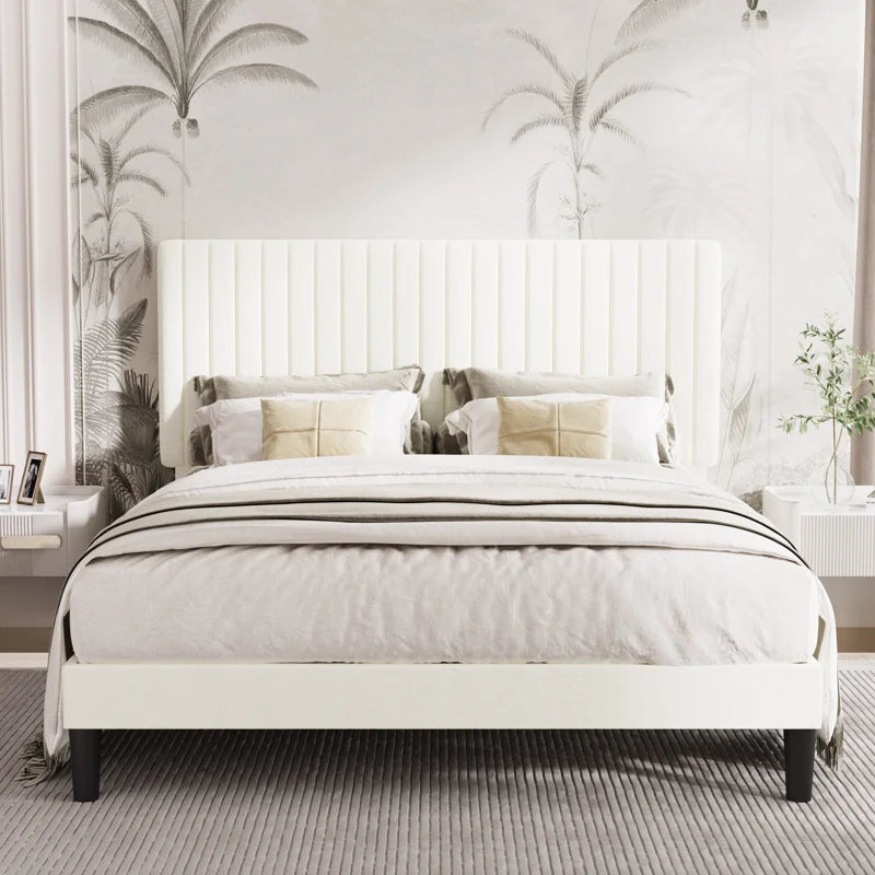 Dunphy Upholstered Platform Bed with Adjustable Headboard