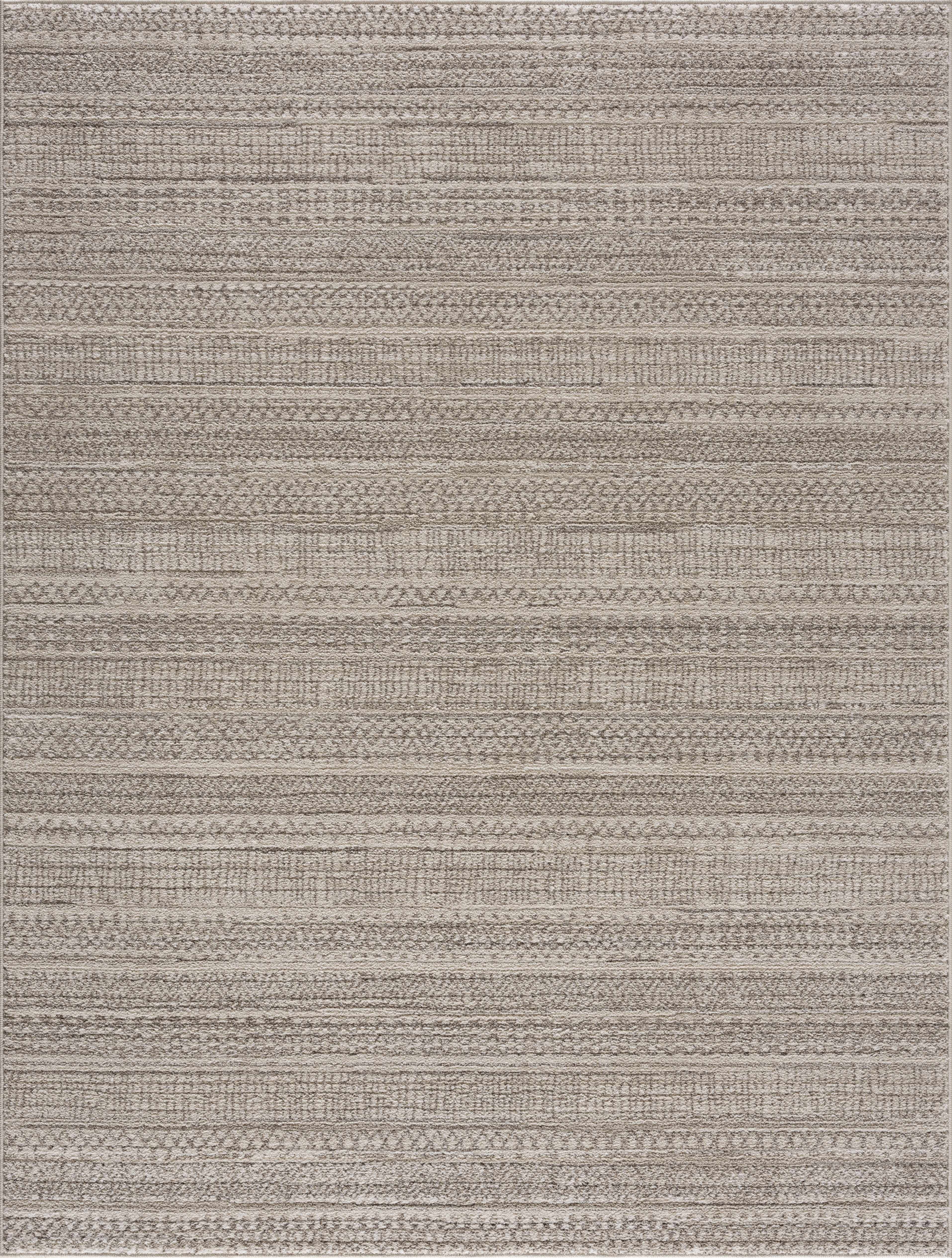 Casablanca Collection Living Room Bedroom Area Rug - Cozy Moroccan Farmhouse Carpet - Brown, Beige - 6'7" X 9'
