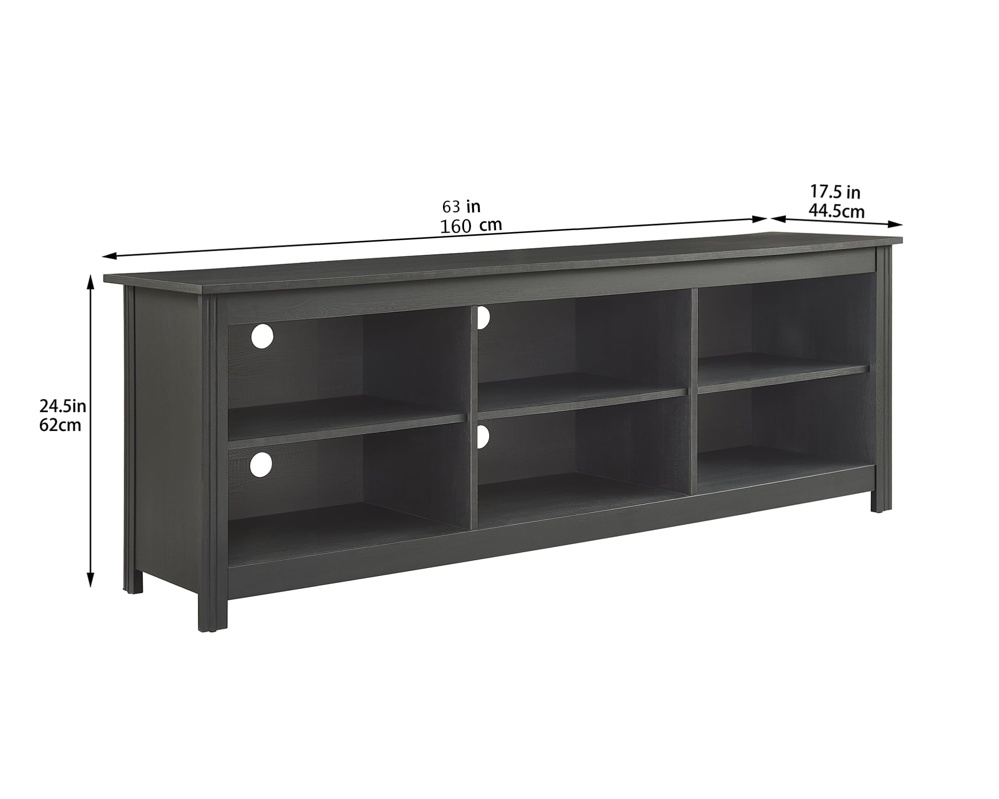 Adjustable Shelf TV Stand for Tvs up to 70", Black Finish