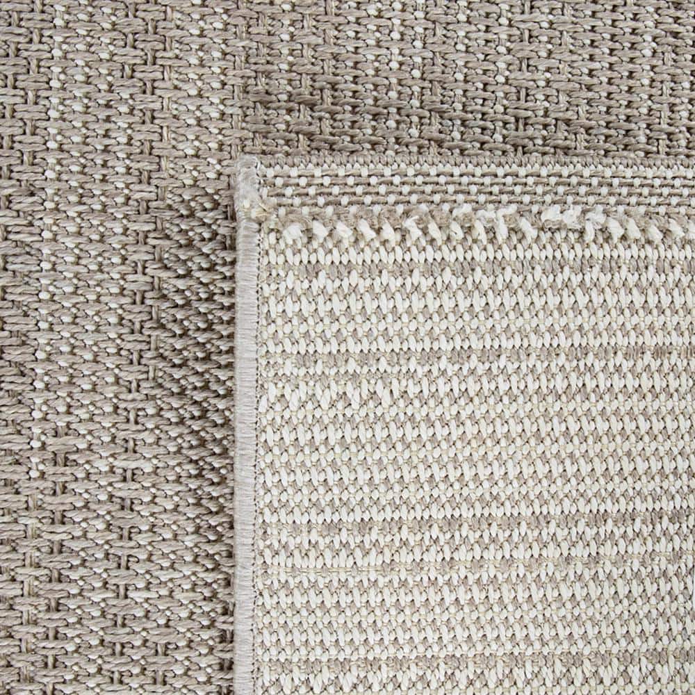 Hommeco 8' x 10' Beige Textured Indoor/Outdoor Area Rug