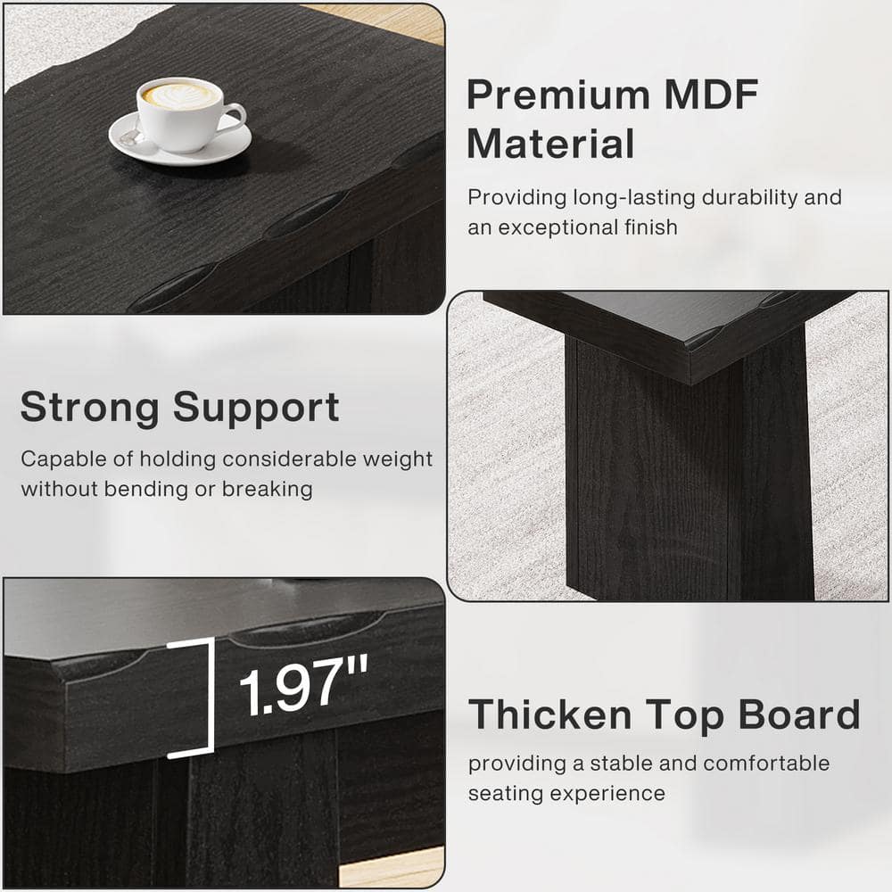 Black Minimalist Bedroom Bench | 47.24" Heavy-Duty End-of-Bed Seating