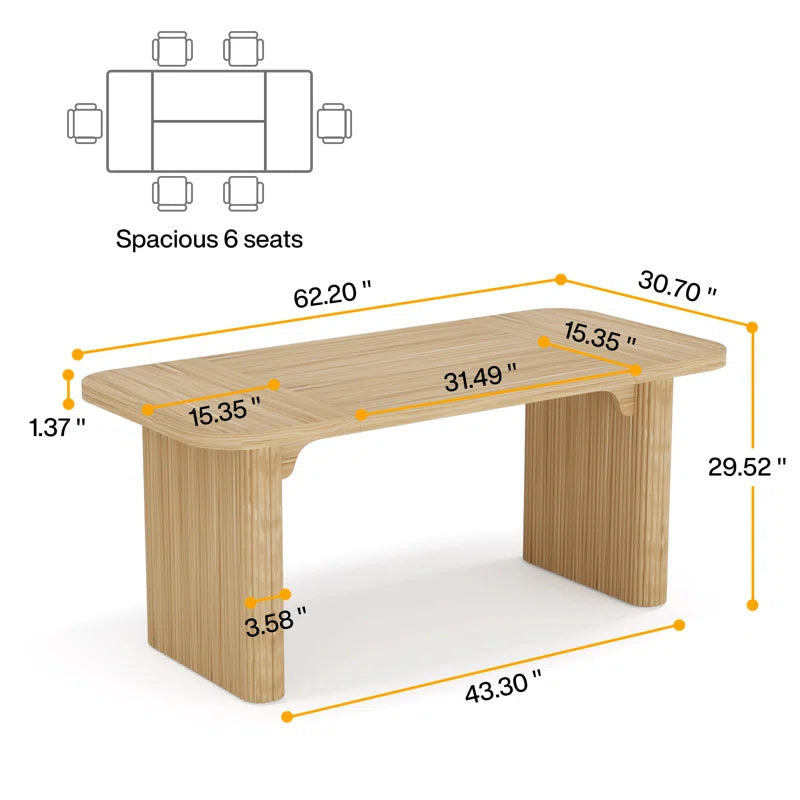 Girace 62.99'' W Modern Simple Executive Computer Desk with Engineered Wood Top and Legs