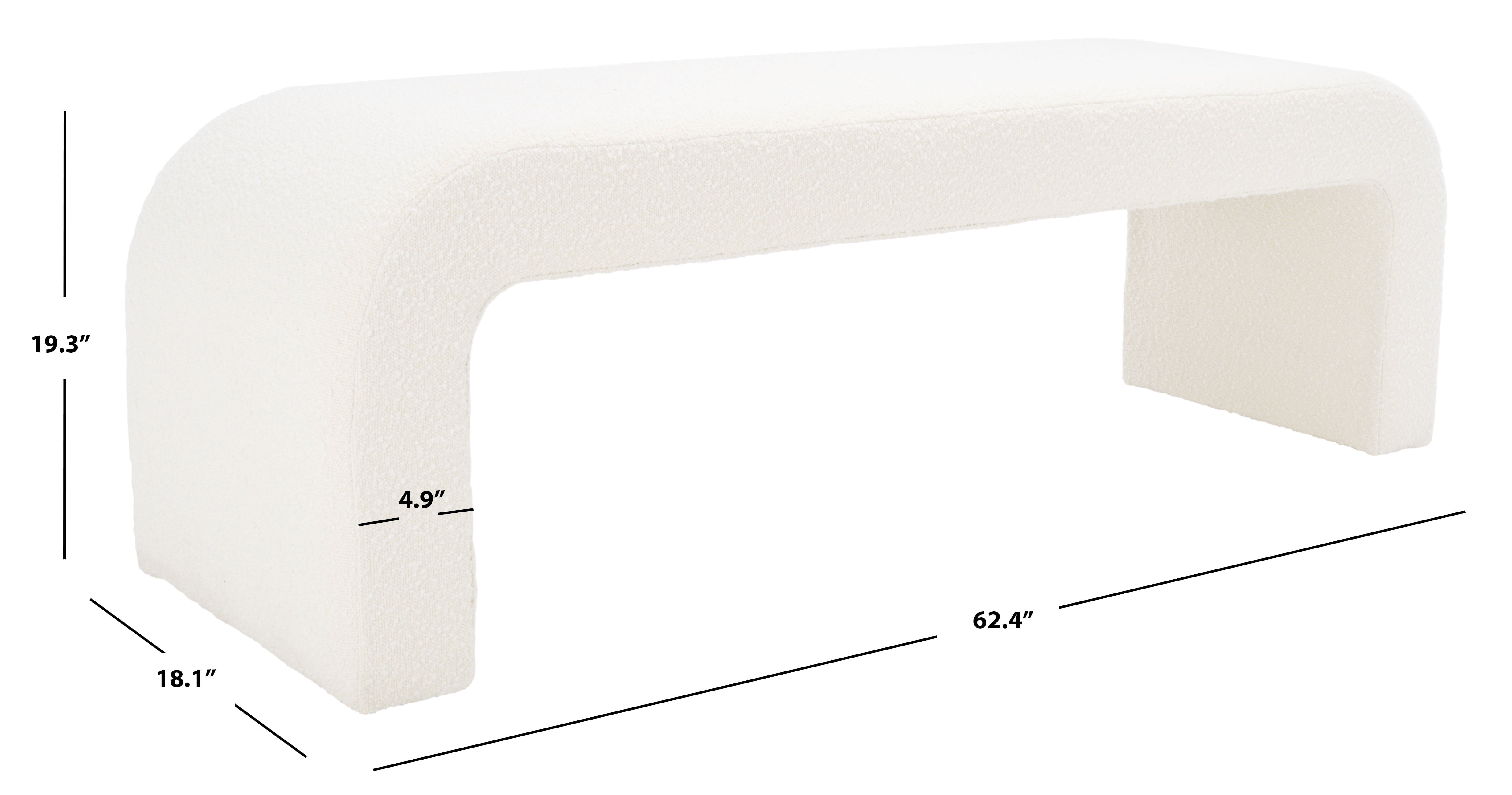 Pinewood Modern Bench, Ivory