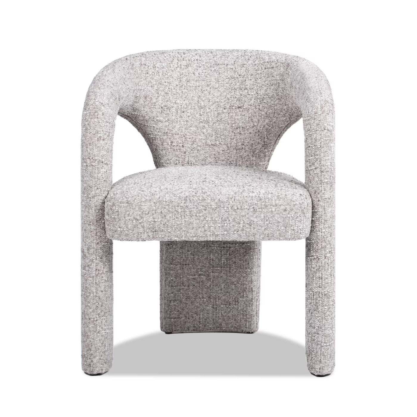 Sydney 25" Fully Upholstered Barrel Dining Chair, Multi-Greige Beige Chenille