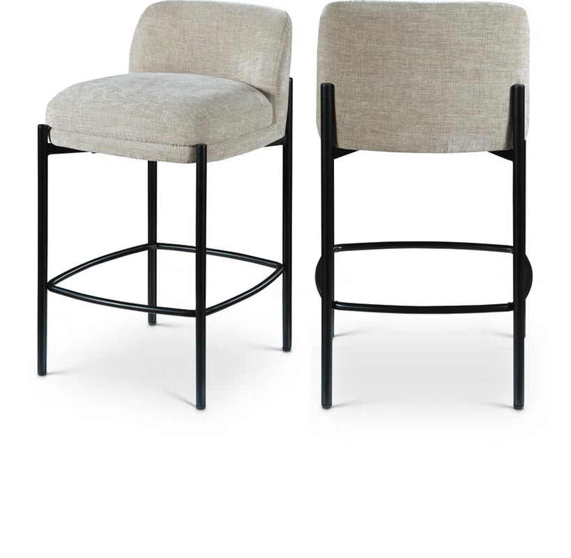 Brixen Upholstered Counter Stool with Metal Frame
