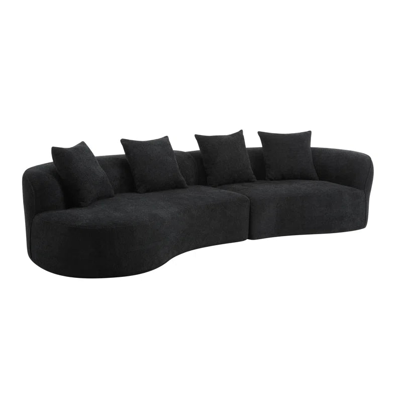 Hession Boneless 126" Modern Compression Curved Sectional Sofa