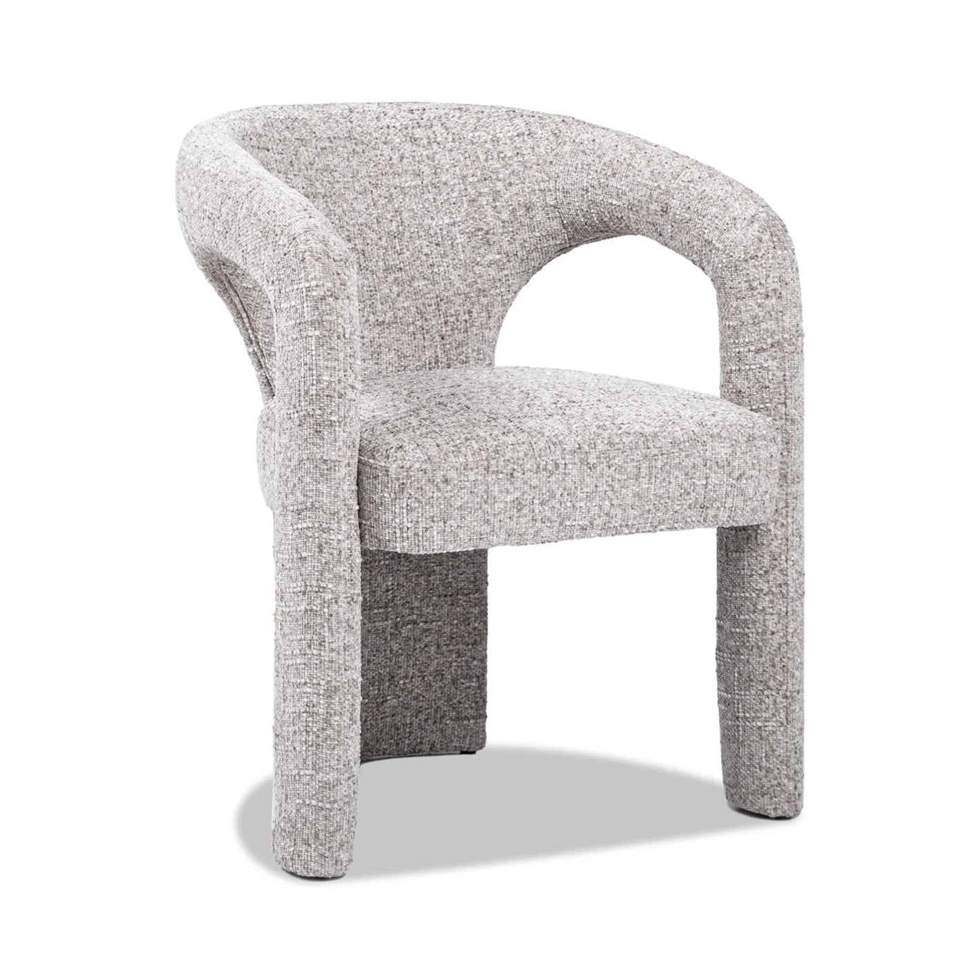 Sydney 25" Fully Upholstered Barrel Dining Chair, Multi-Greige Beige Chenille