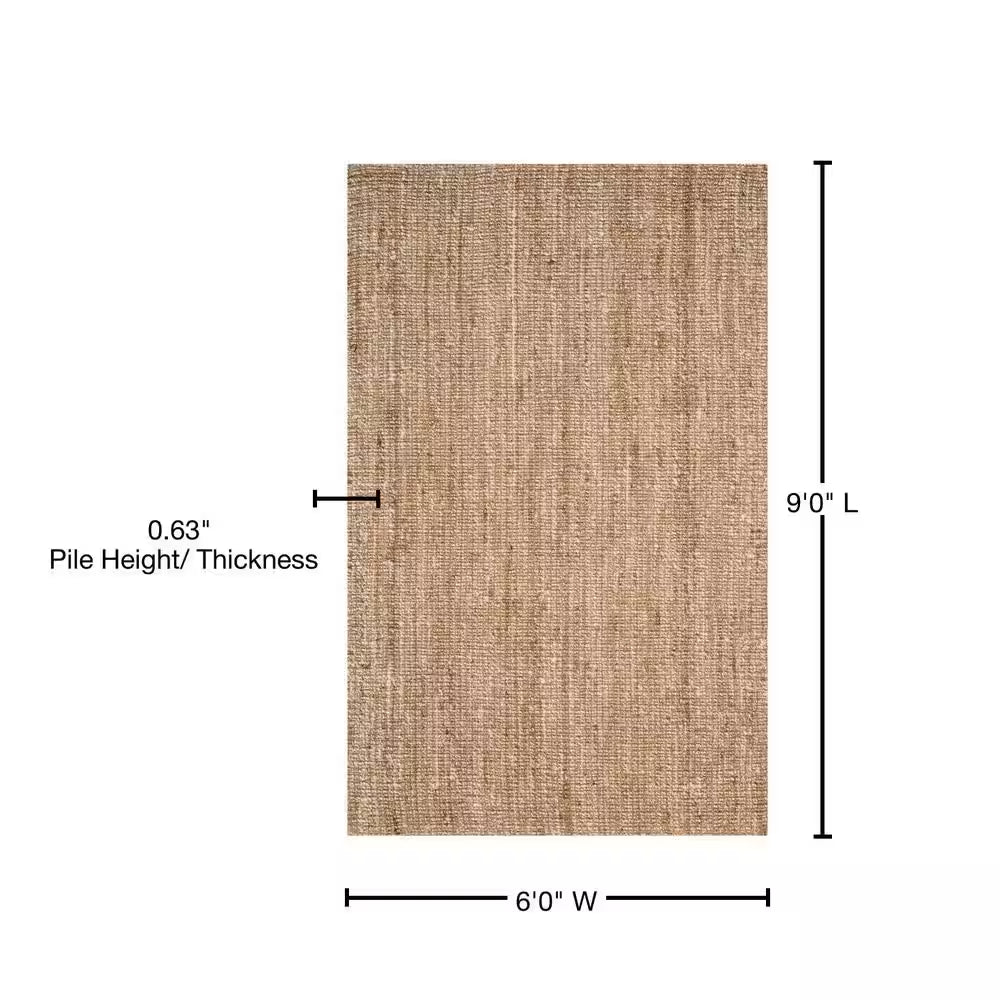 Natural Fiber Beige/Ivory 6 Ft. X 9 Ft. Solid Area Rug
