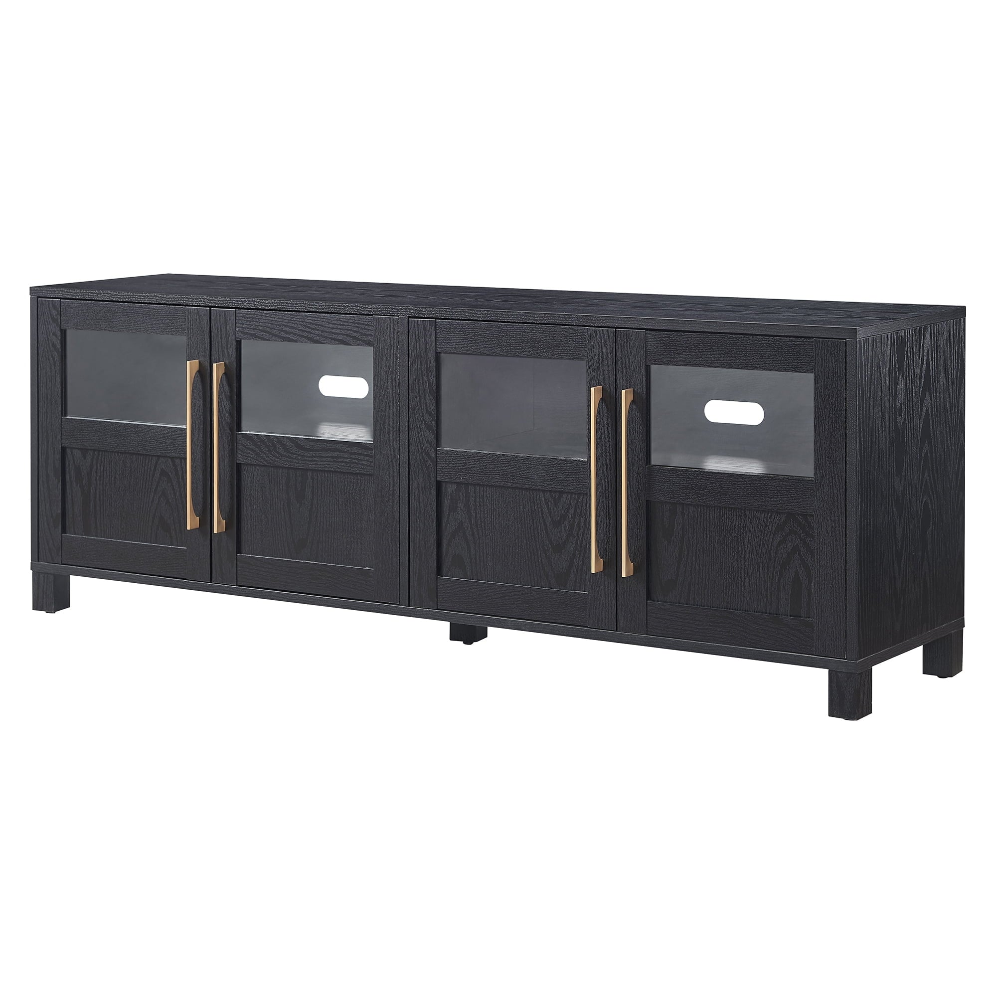 Rectangular TV Stand for Screens up to 75", Black Grain