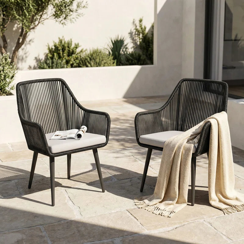 Cassil Premium All-Weather Wicker Outdoor Dining Armchair with Cushion