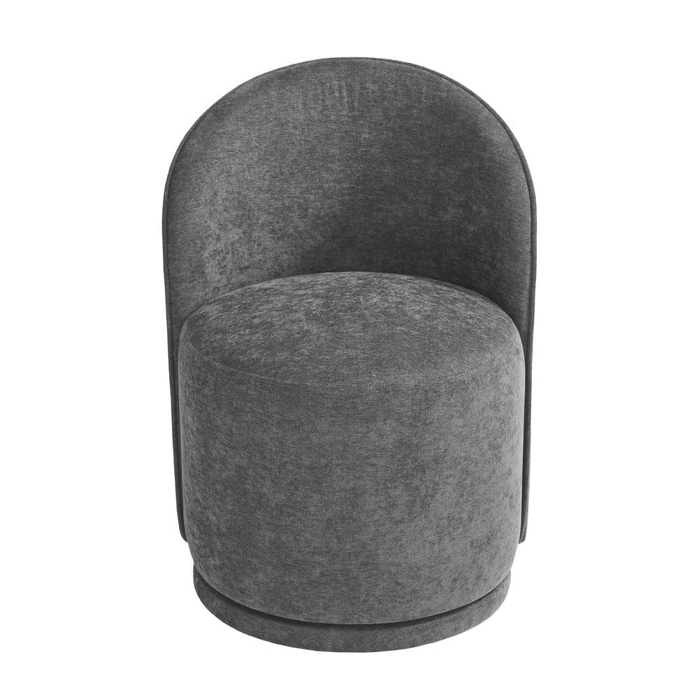 Dark Gray Linen Polyester Swivel Side Chair (Set of 2)
