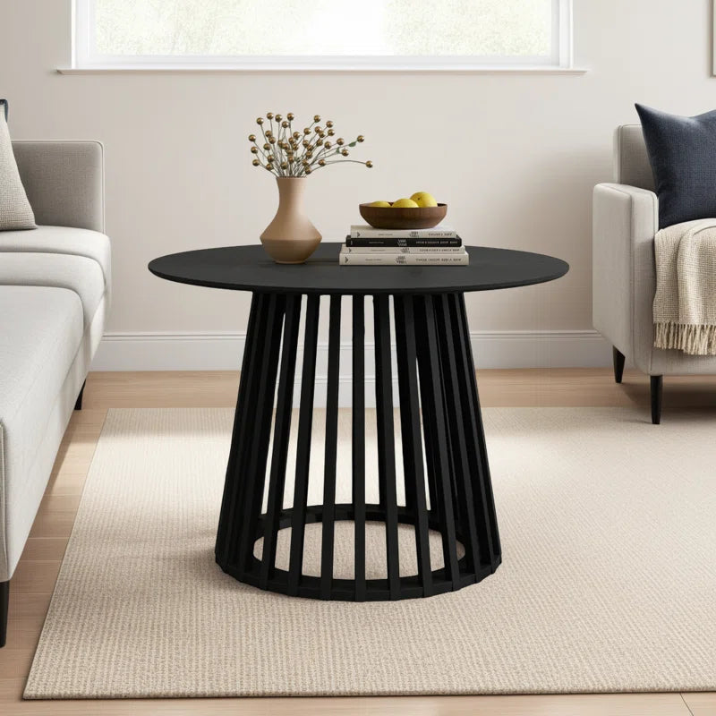 Elegant round 42" Coffee Table with Sturdy Pinewood Base