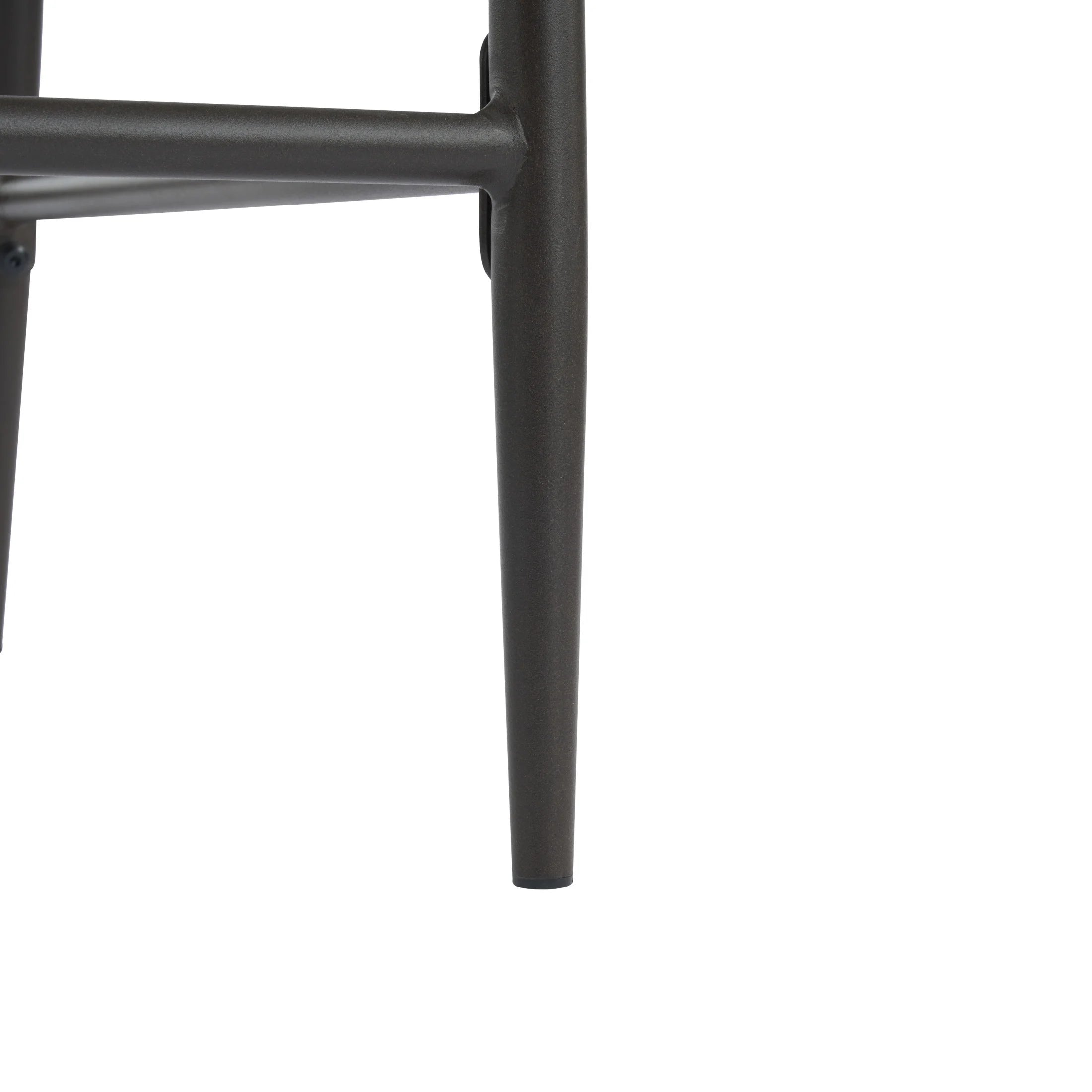 Beige Cushion, Counter Height Stools, Metal Frame, Wood Armrests, Set of 2