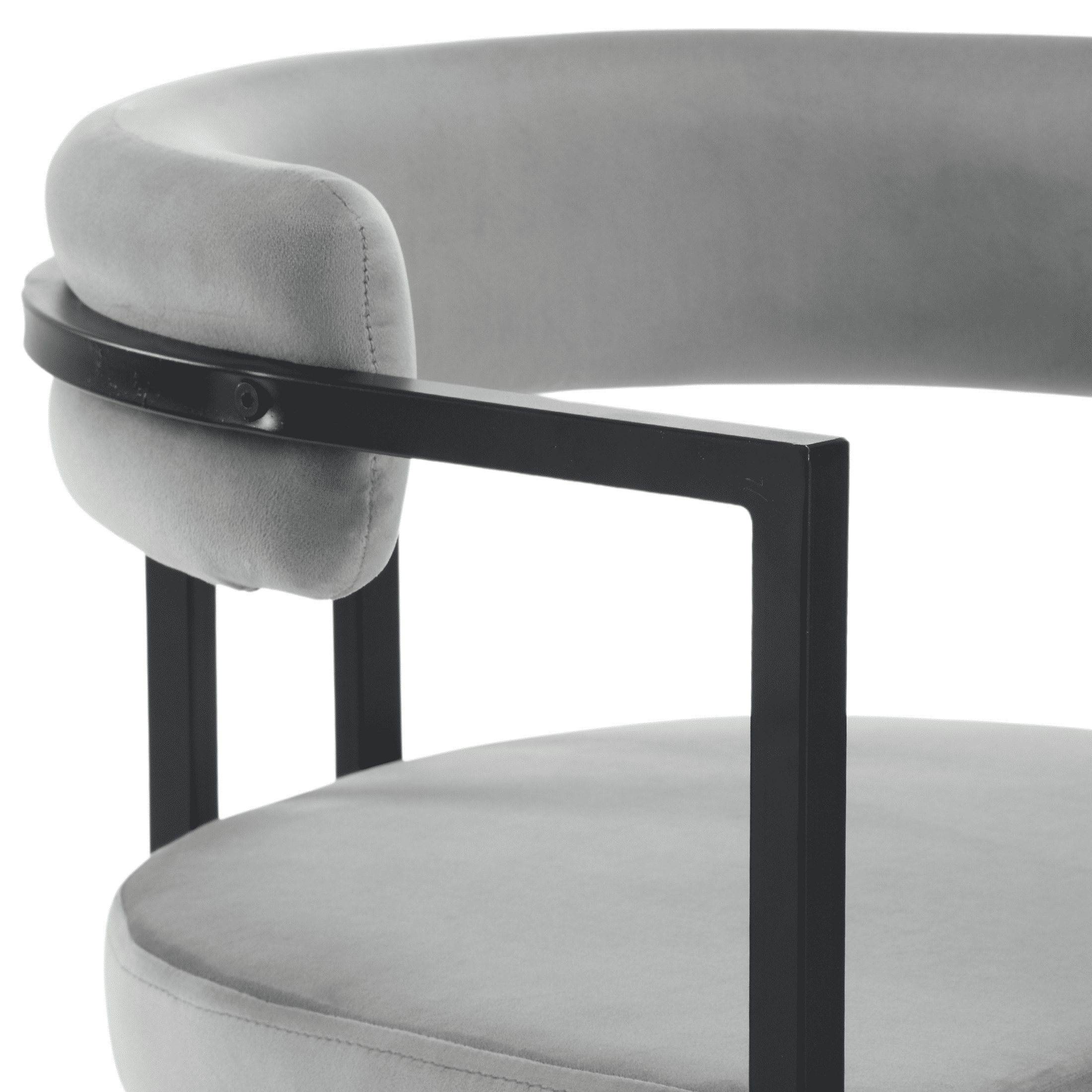 Fabio 26" Upholstered Bar Height Bar Stools with Metal Frame, Grey/Fur(Set of 4)