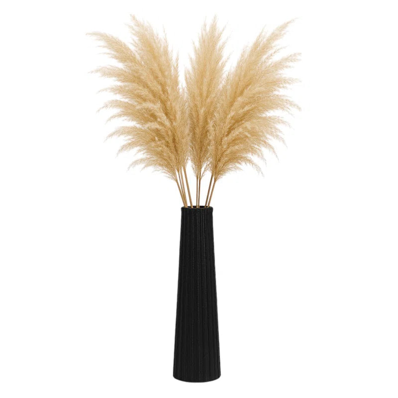 Kasea Decorative Floor Vase for Home Decor - Modern Tall Vase with Textured Finish - Sculptural Vases for Living Room - Statement Flower Vase for Corner Spaces