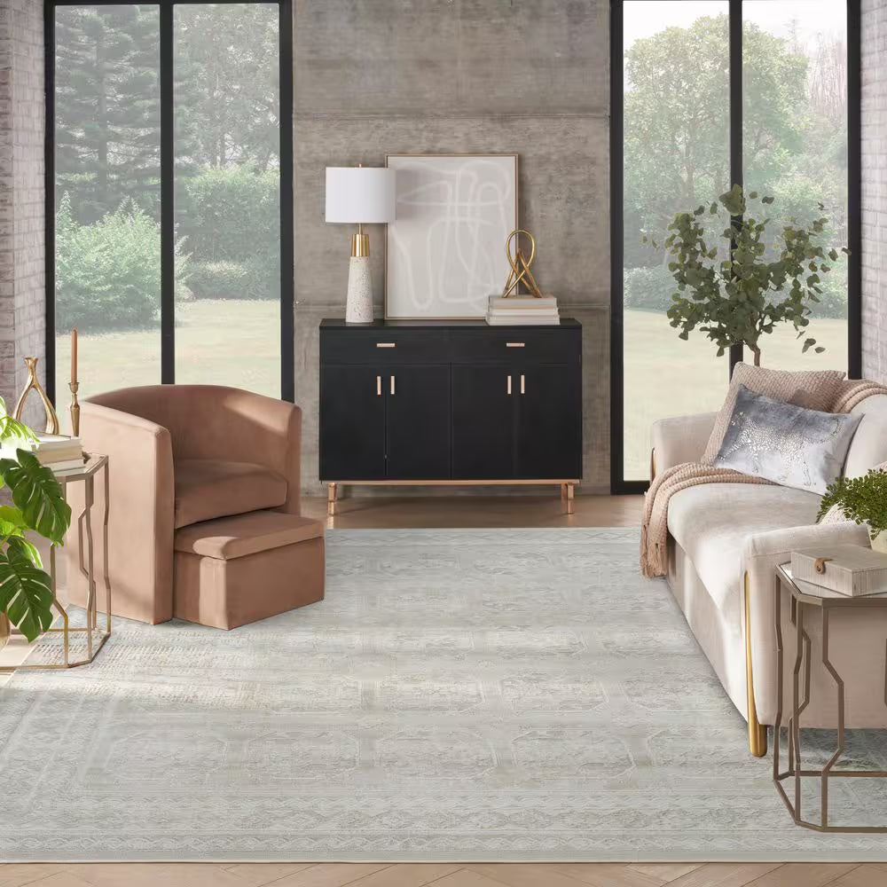 Dekor Ivory Beige 8 Ft. X 10 Ft. Geometric Traditional Area Rug