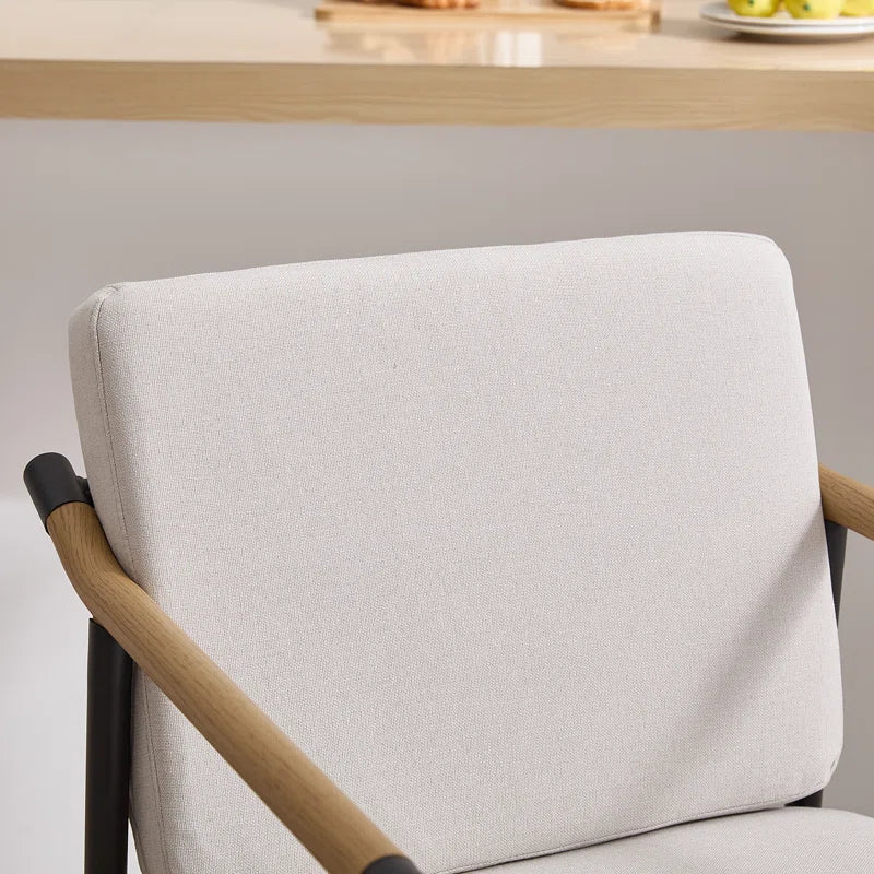 Industrial Modern 26" Counter Stool – Faux Wood & Removable Cushion