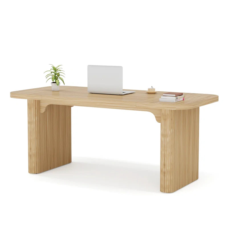 Girace 62.99'' W Modern Simple Executive Computer Desk with Engineered Wood Top and Legs
