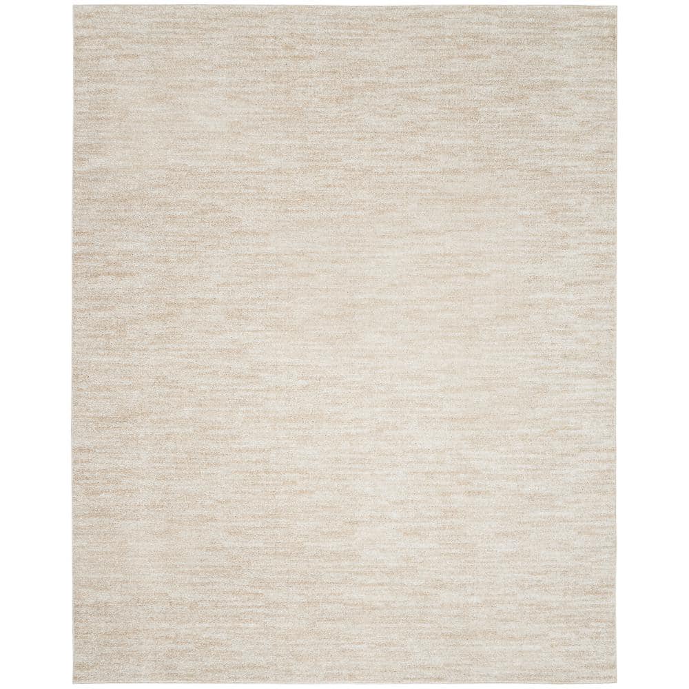 Ivory Beige Solid Contemporary Indoor 8 Ft. X 10 Ft.