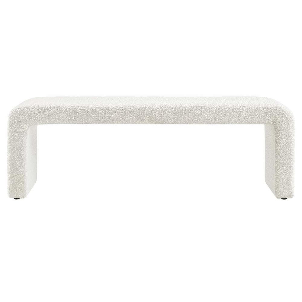 Boucle Fabric Waterfall Long Bedroom Bench 59.5