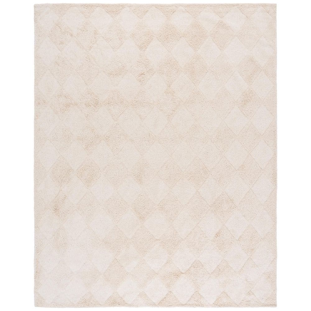 8 Ft. X 10 Ft. Machine Washable High-Low Diamond Solid Area Rug