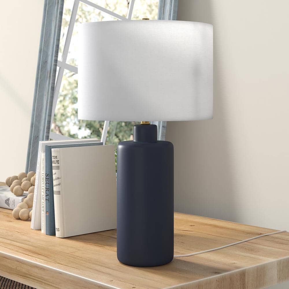 25 In. Matte Navy Blue Table Lamp